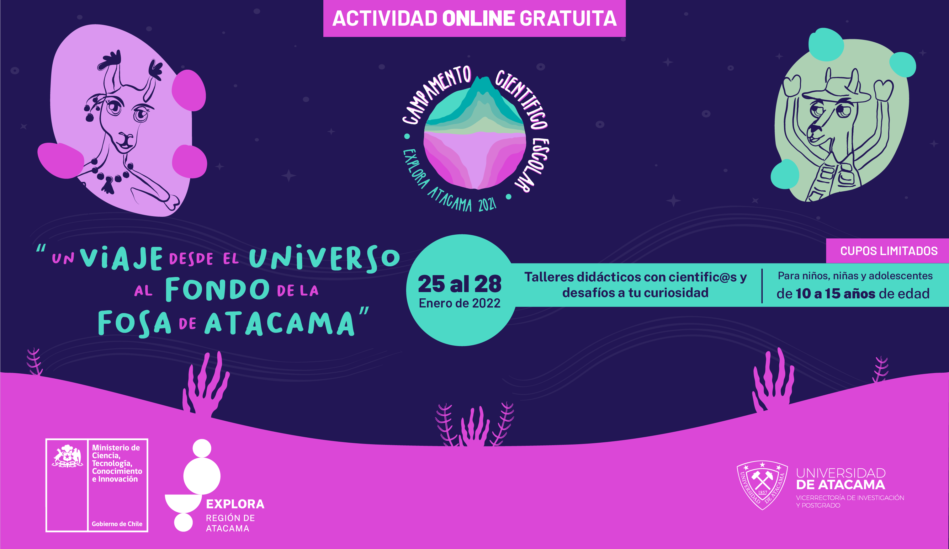 Niños, niñas  y adolescentes están invitados a un viaje virtual por Atacama en el Campamento Científico Escolar