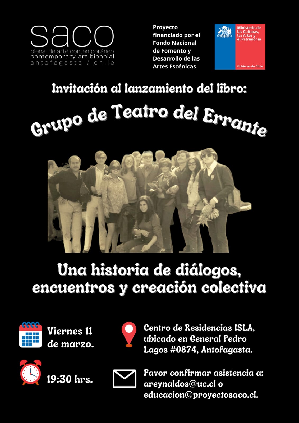 LANZAMIENTO DE LIBRO “GRUPO DE TEATRO DEL ERRANTE, UNA HISTORIA DE ENCUENTROS DIÁLOGOS Y CREACIÓN COLECTIVA”