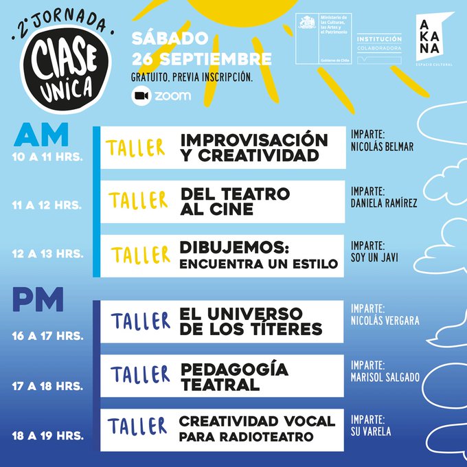 Espacio Akana desarrollará segunda “Jornada de Clases Online Gratuita” este fin de semana