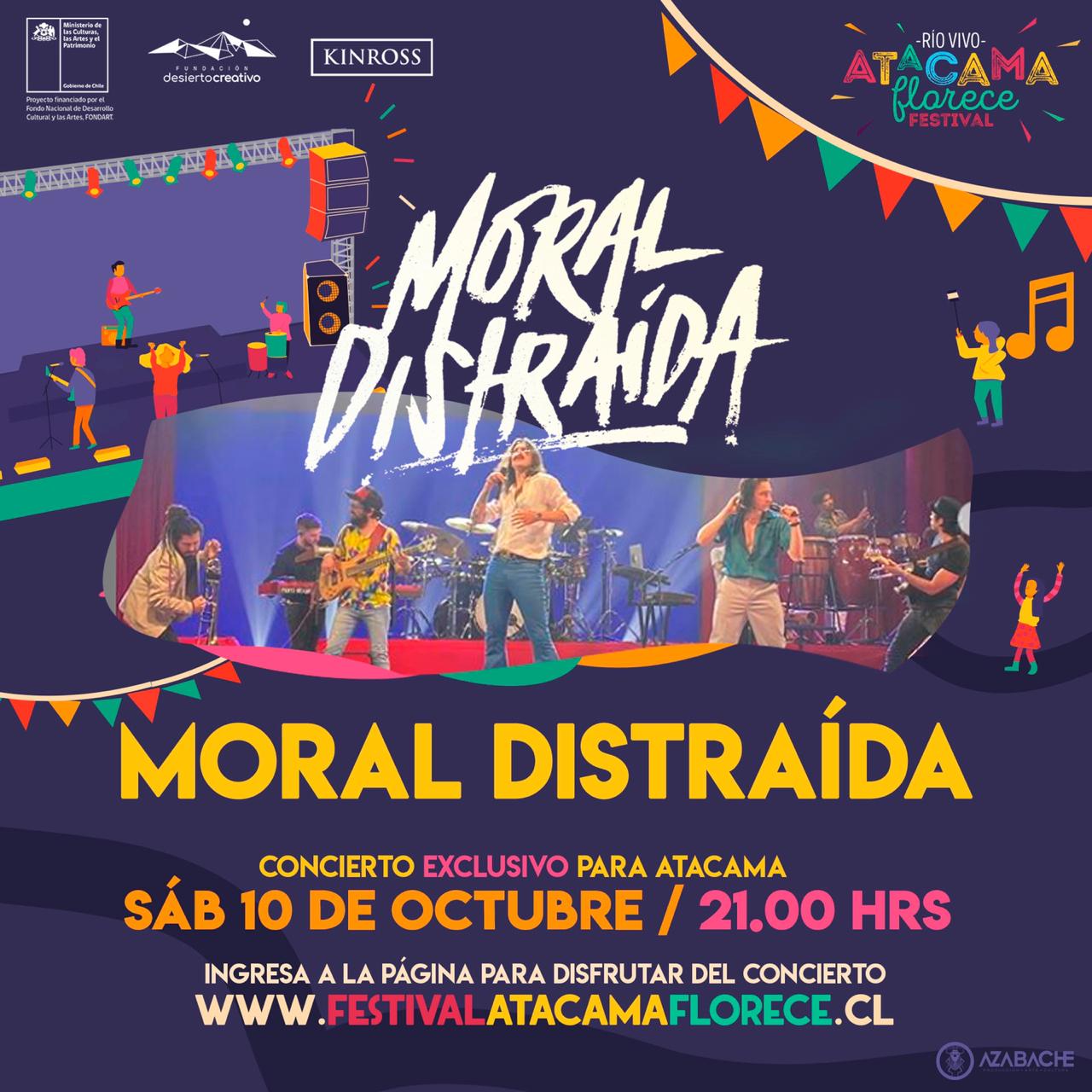 "Moral Distraída" será el plato fuerte de “Atacama Florece”